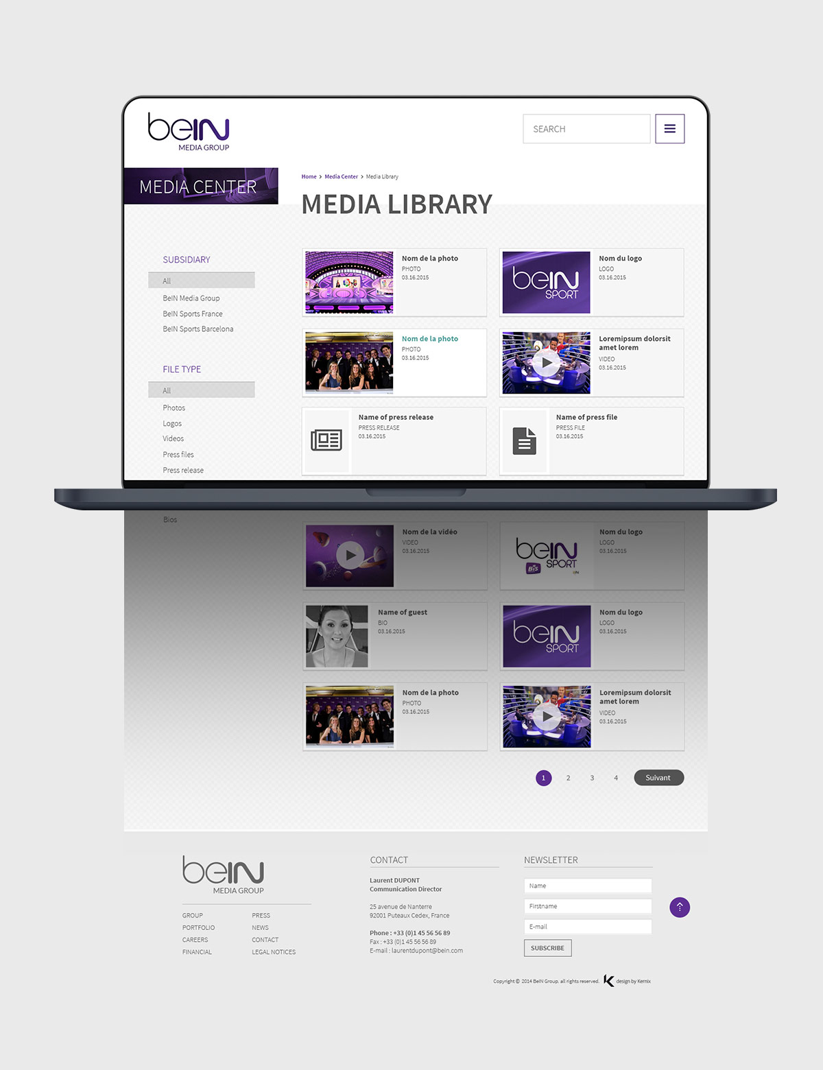 beIN MEDIA GROUP par Agence Web Kernix