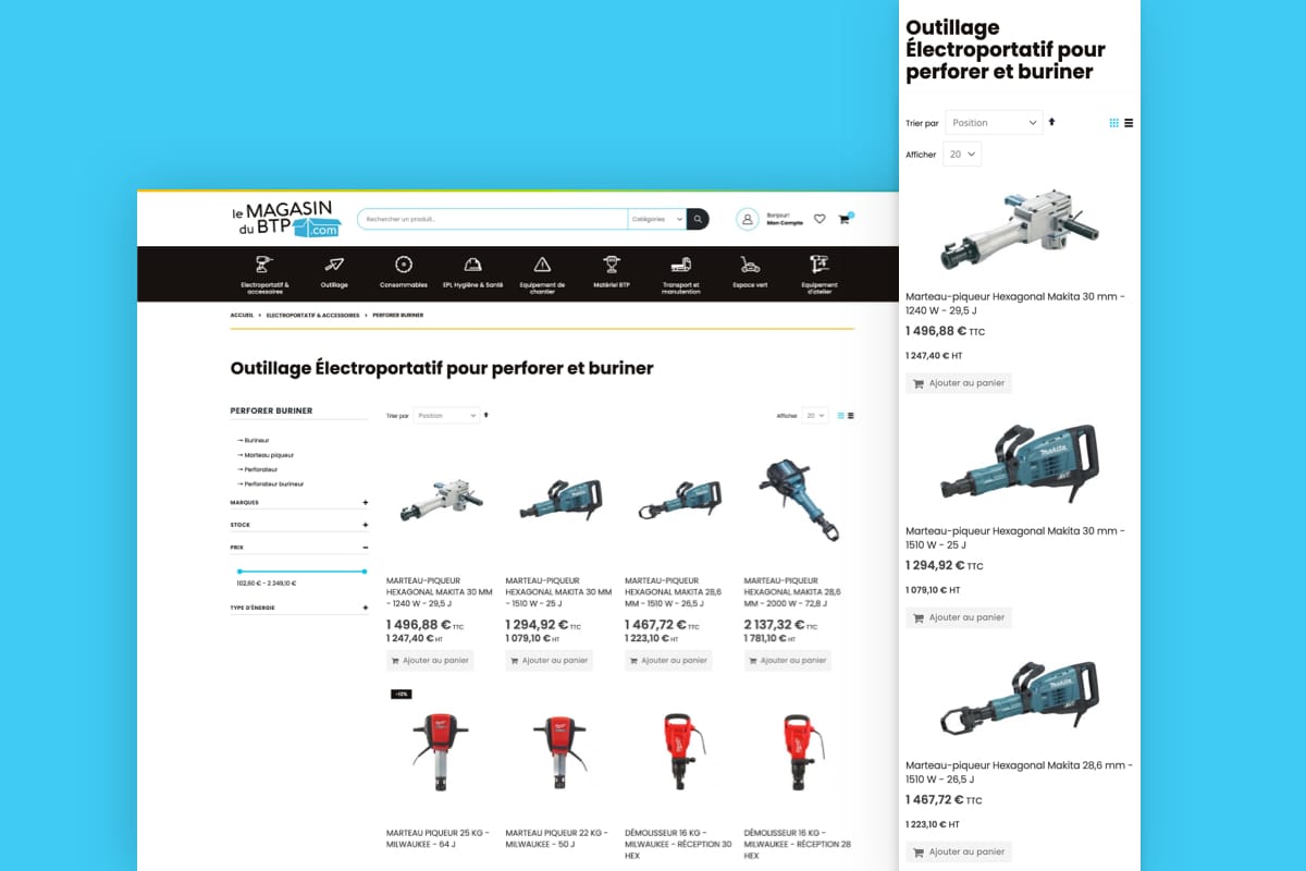 Le magasin  du BTP.com par Agence Web Kernix