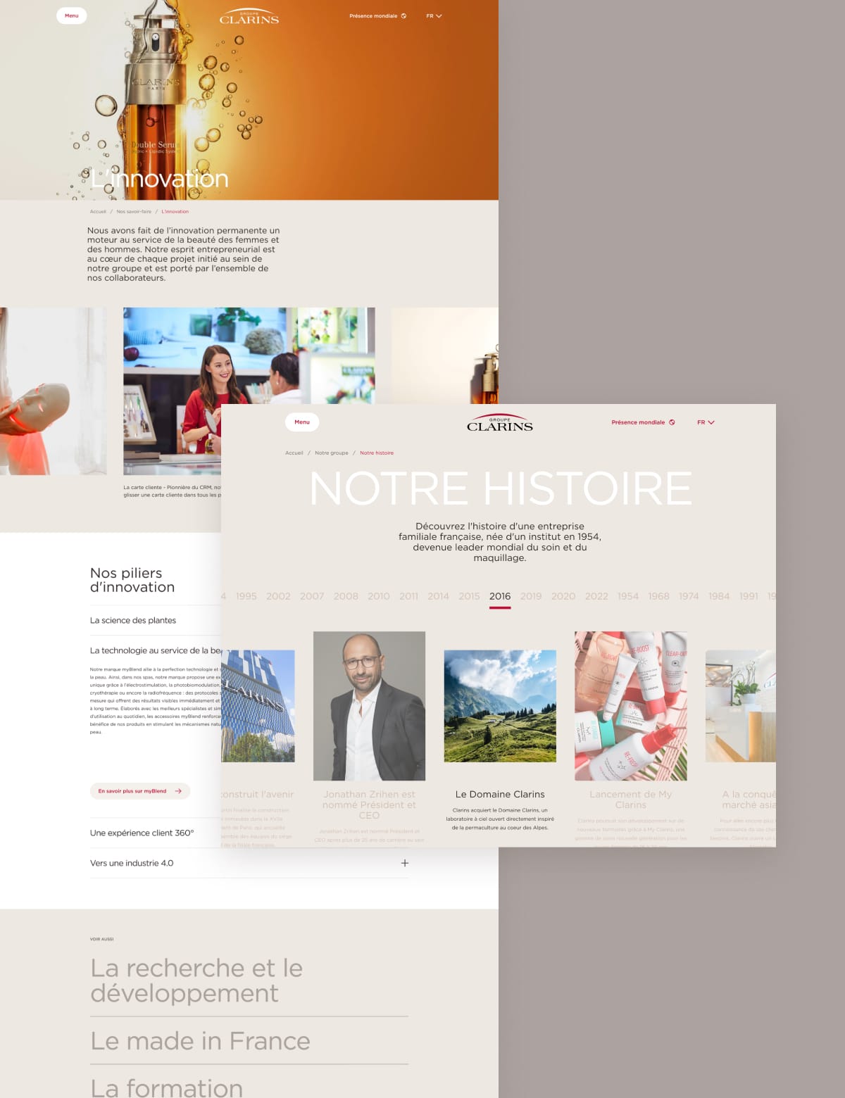 Groupe  Clarins par Agence Web Kernix