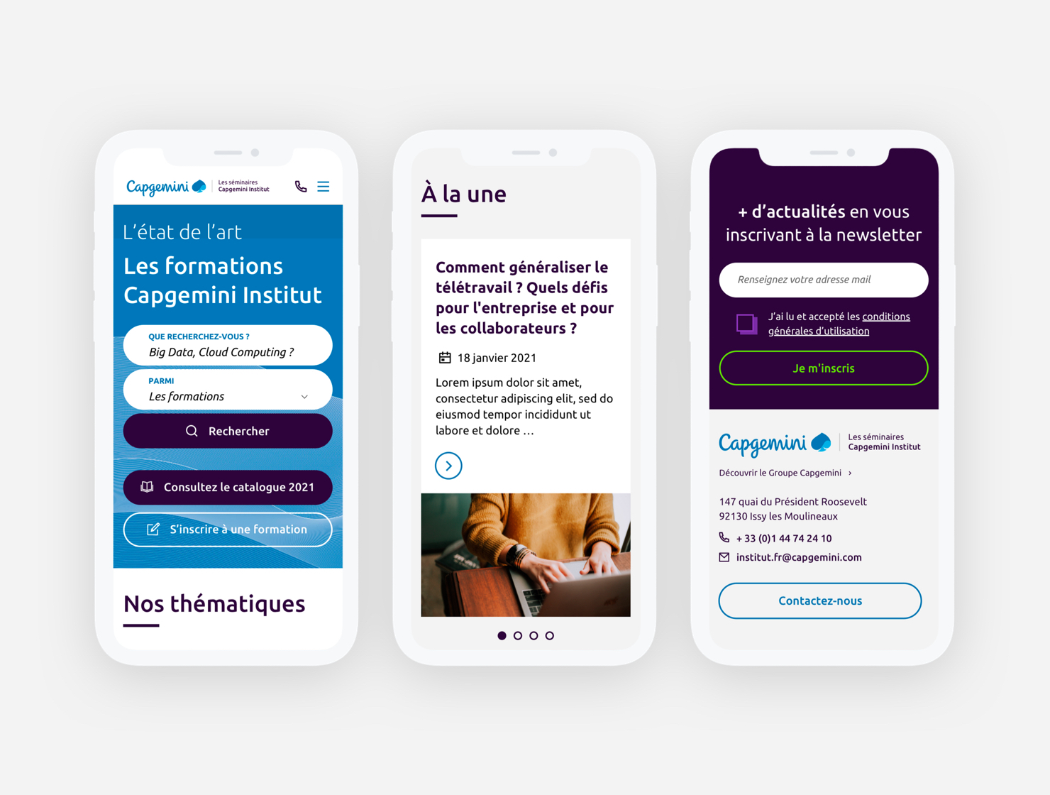 Capgemini Institut par Agence Web Kernix