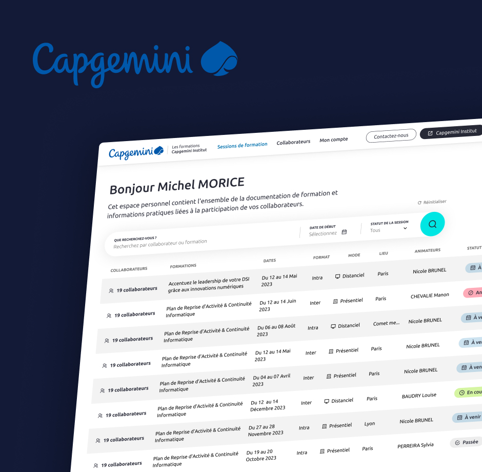 Capgemini Institut par Agence Web Kernix